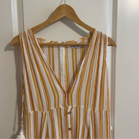 Faithfull The Brand Claudia Sun Azure Striped Midi Dress Yellow Size 4 - Picture 6 of 15